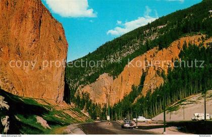 Radium Hot Springs BC The red rock and iron gates guard