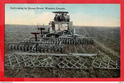 CANADA   CULTIVATING BY STEAM POWER    TRACTOR PLOUGHING
