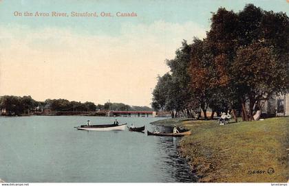 A892 Canada On the Avon River Stratford Ontario Canada Boats postcard
