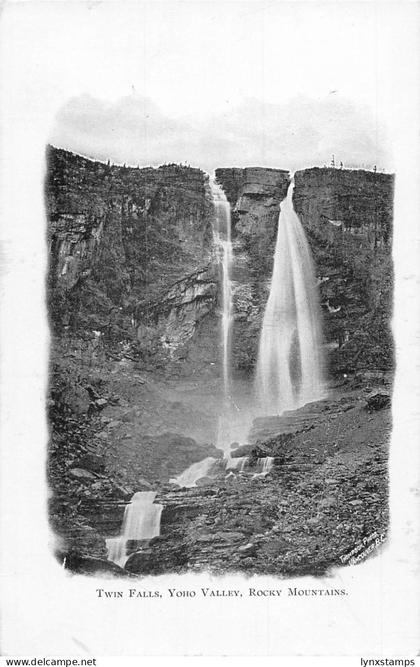 A718 Canada Twin Falls Yoho Valley Rocky Mountain Waterfall postcard