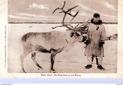 DEUX AMIS / UN ESQUIMAU ET SON RENNE