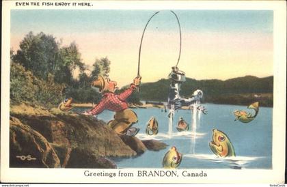 Brandon Manitoba Fischer Comic Karikatur