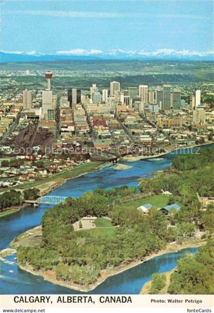 Calgary Alberta Canada View of the city from the Calgary Zoo to the Rocky Mounta