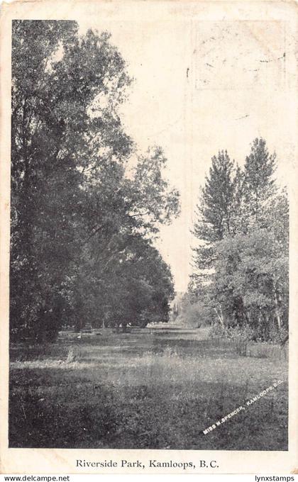 B166 Canada 1907 Riverside Park Kamloops Private mailing card postcard