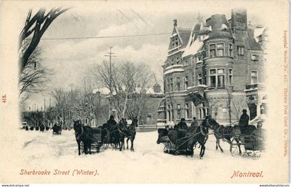 Canada Montreal Sherbrooke Street Winter