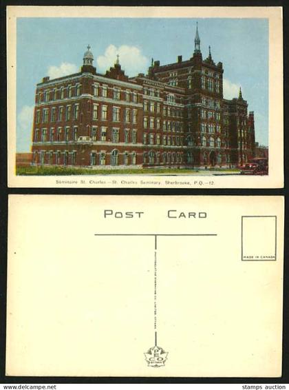 Canada Old Postcard St. Charles Seminary Sherbrooke PQ