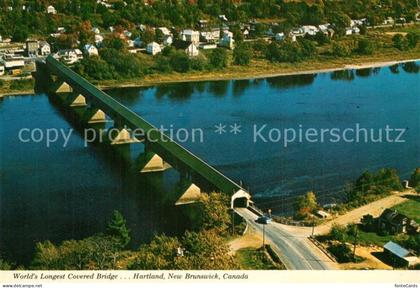 New Brunswick Nouveau Brunswick Hartland Bridge crossing Saint John River aerial