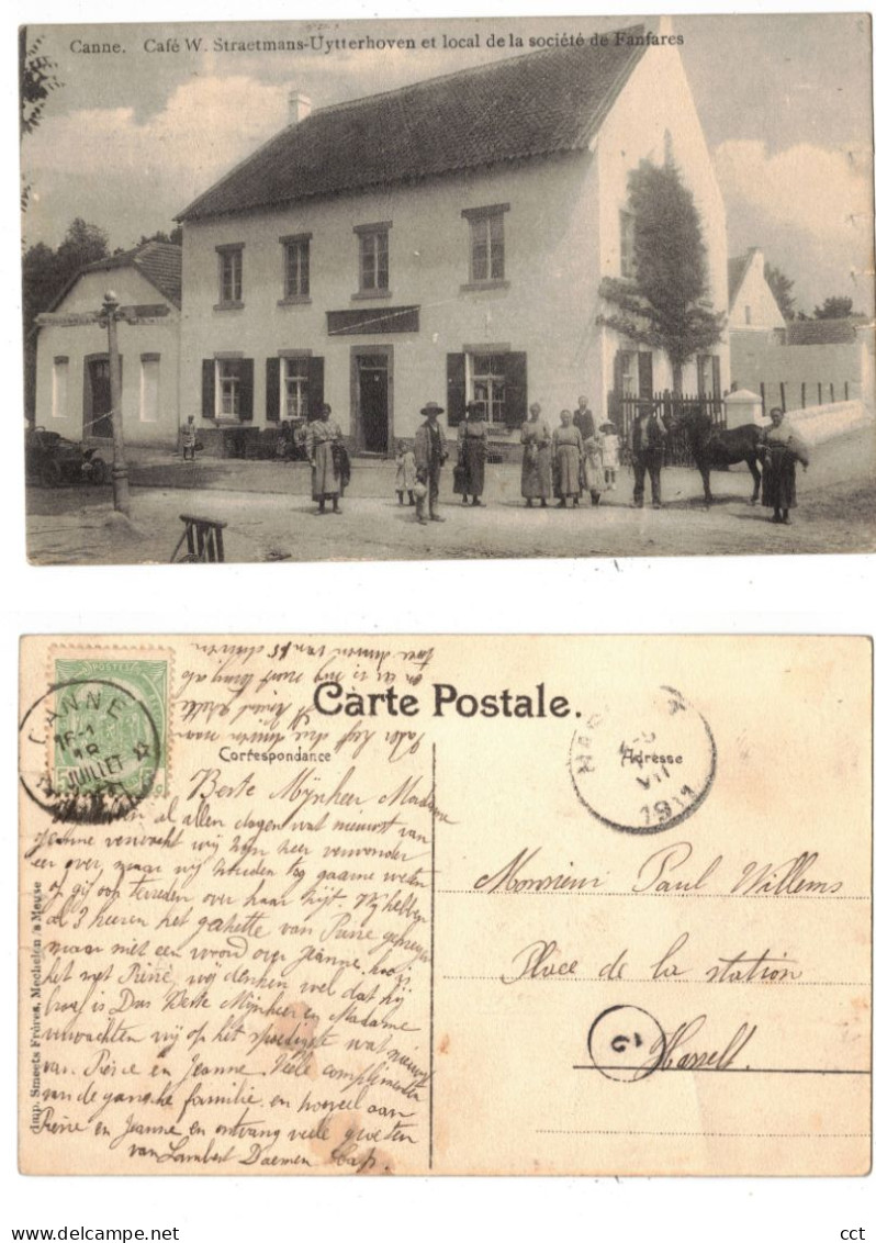 Canne Kanne  Riemst   Café W Straetmans-Uytterhoven et local de la société de Fanfares