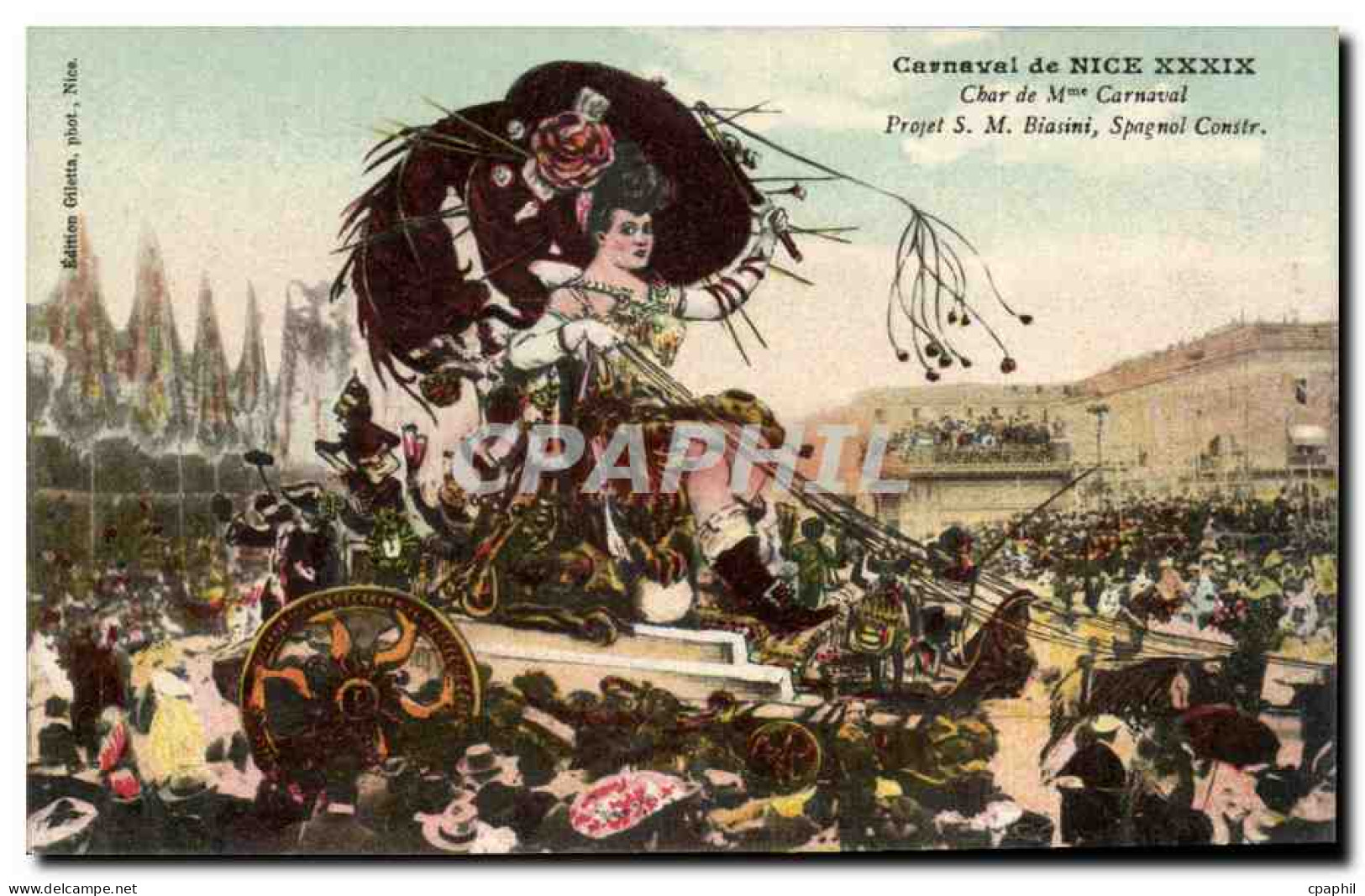 Cannes - Carnaval de Cannes XXXIX - Char de Mme Carnaval - Humour - Femme - CPA