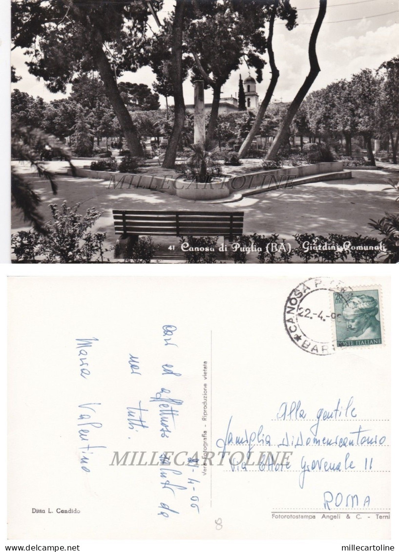 CANOSA DI PUGLIA: Giardini Comunali   1966
