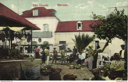 cape verde, SÃO VICENTE, Mercado, Native Market (1919) Postcard