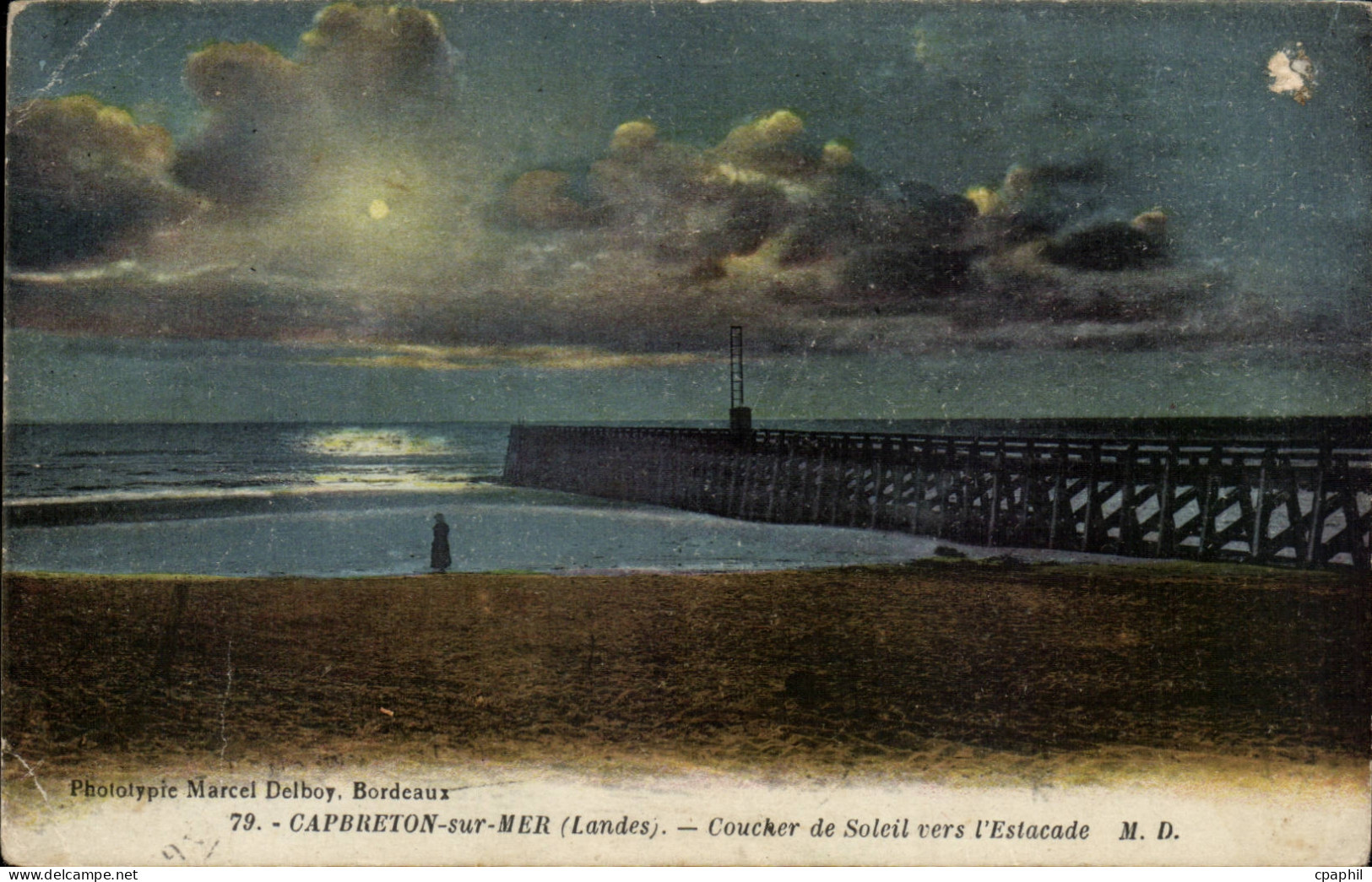 Capbreton CPA Coucher de soleil vers l'estacade