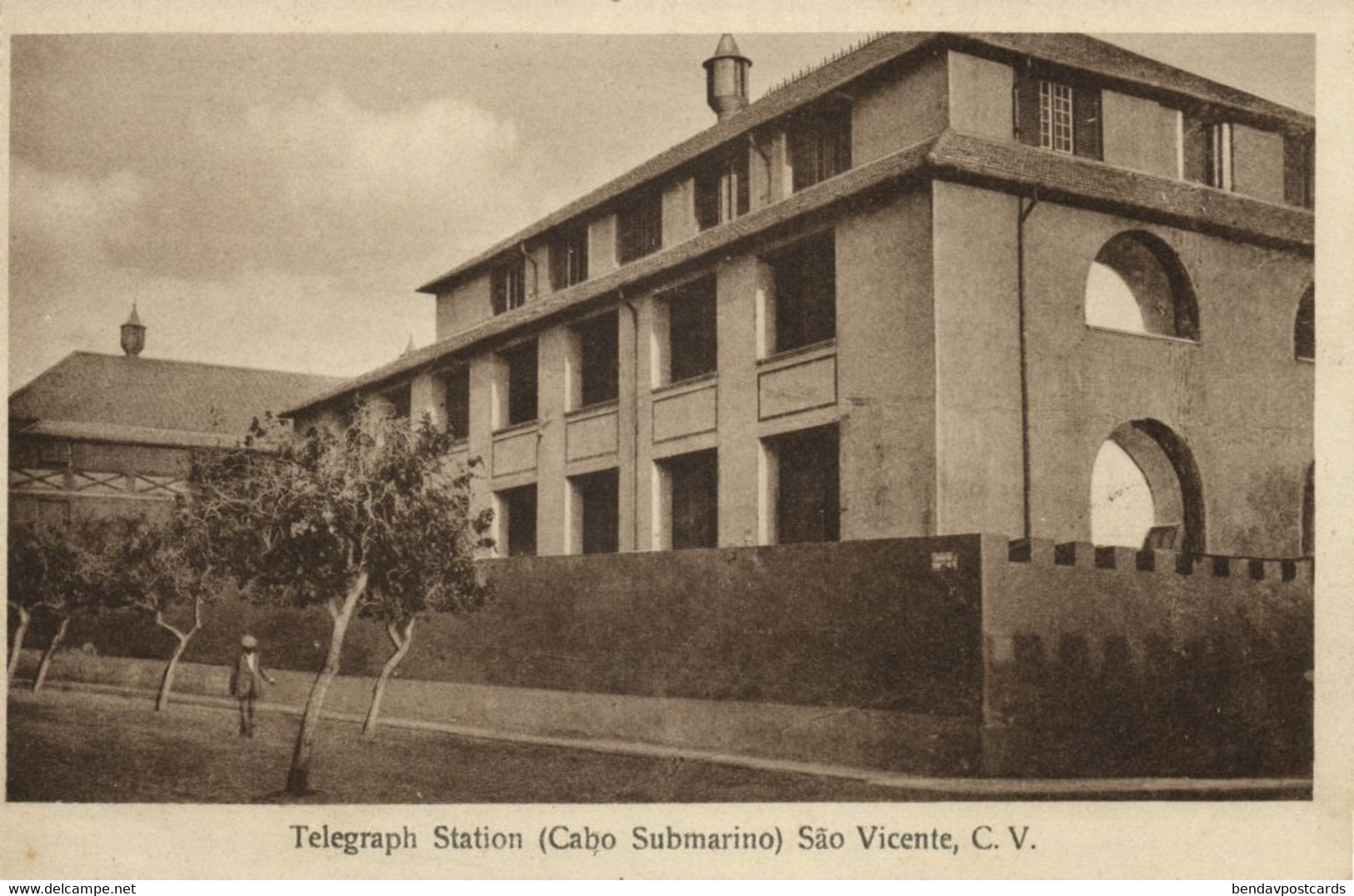 cape verde, SÃO VICENTE, Estação Telegrafica, Telegraph Station (1920s) Postcard