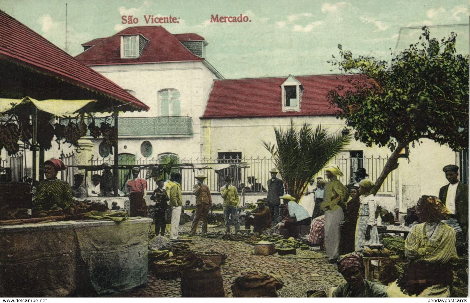 cape verde, SÃO VICENTE, Mercado, Native Market (1919) Postcard