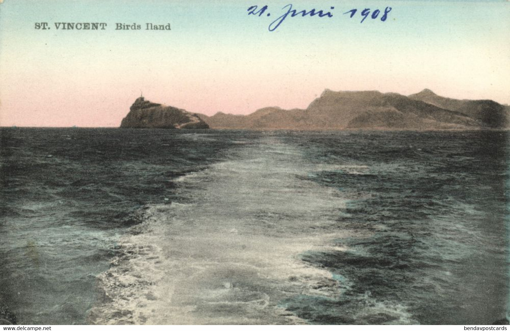 cape verde, St. VINCENT, Birds Island (1908) C.A.W. Grün Postcard