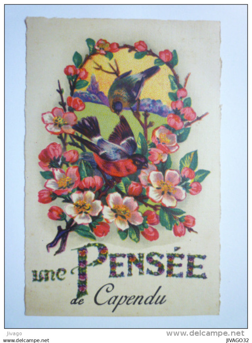 CAPENDU  (Aude)  :  Carte fantaisie  " Une  Pensée de  CAPENDU "
