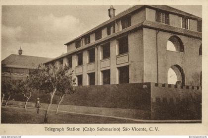 cape verde, SÃO VICENTE, Estação Telegrafica, Telegraph Station (1920s) Postcard