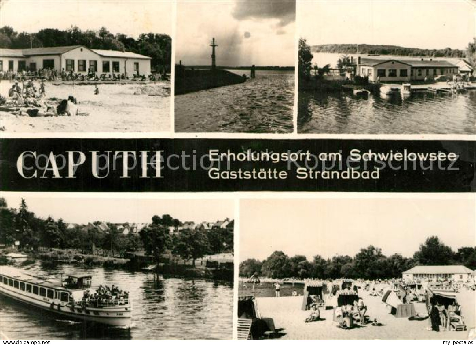 Caputh Gaststaette Strandbad Erholungsort am Schwielowsee Fahrgastschiff Handabz