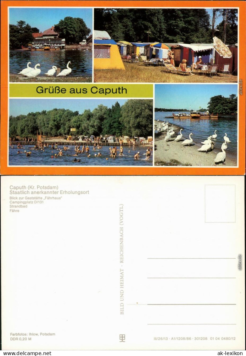 Caputh-Schwielowsee Gaststätte "Fährhaus", Campingplatz, Strandbad, Fähre 1986