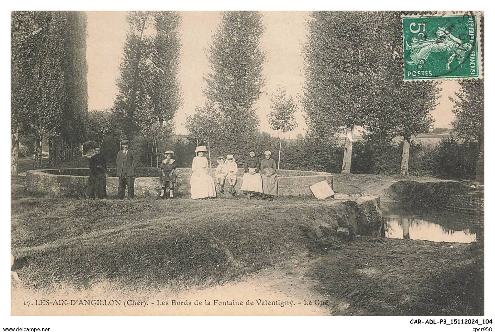 CAR-ADLP3-0174-18 - LES AIX-D'ANGILLON - Les bords de la fontaine de valentigny