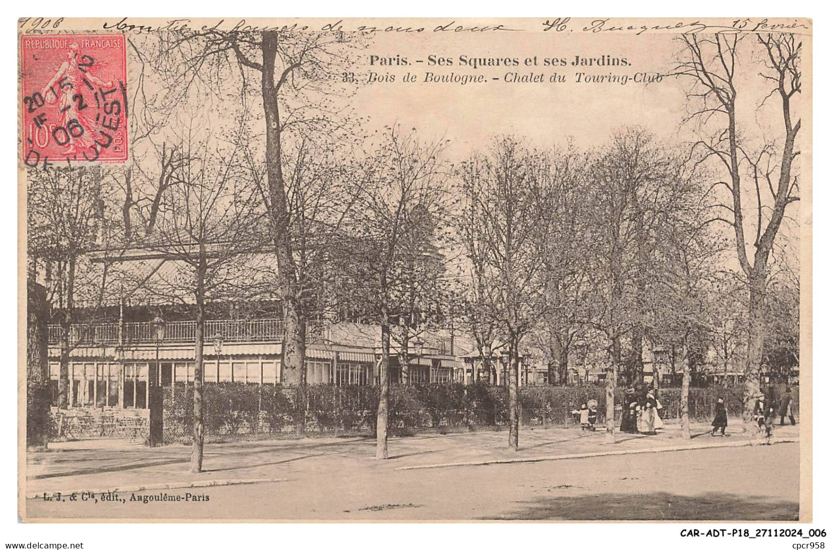 CAR-ADTP18-0966-75 - PARIS - Ses squares et ses jardins - Bois de boulogne - Chalet du touring-club