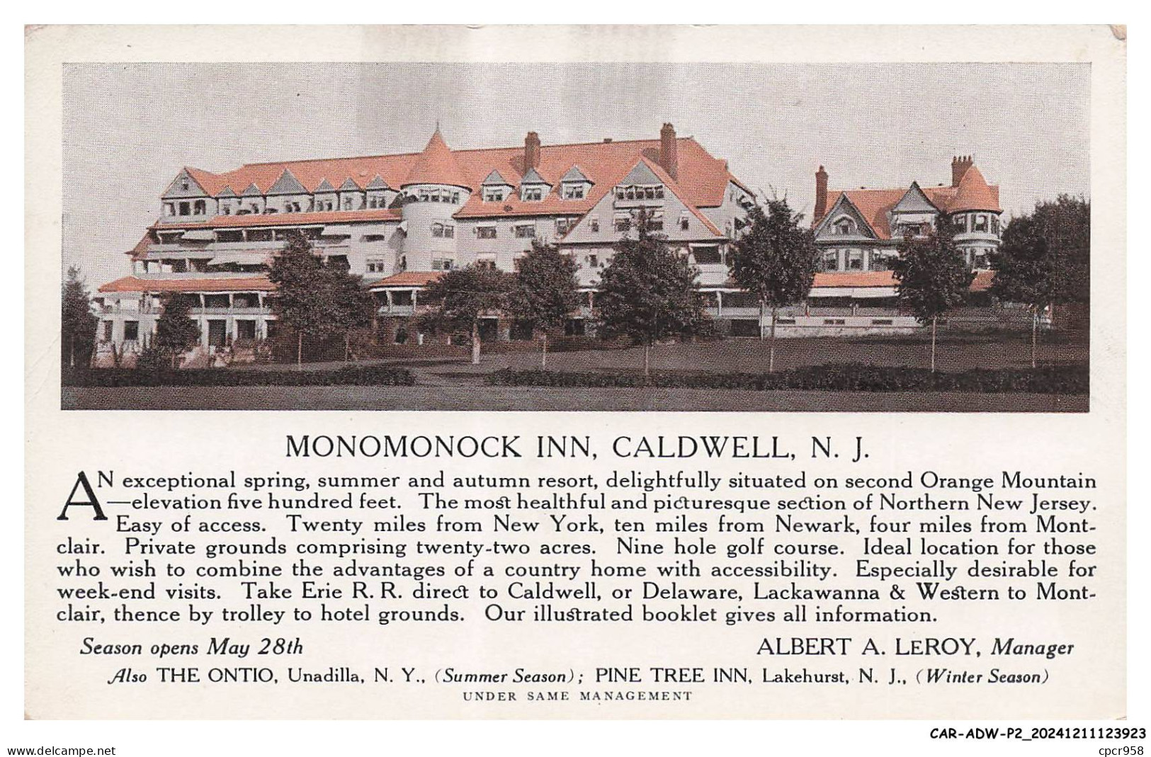 CAR-ADWP2-0056-ROYAUME-UNI - Monomonock inn - Caldwell n-j
