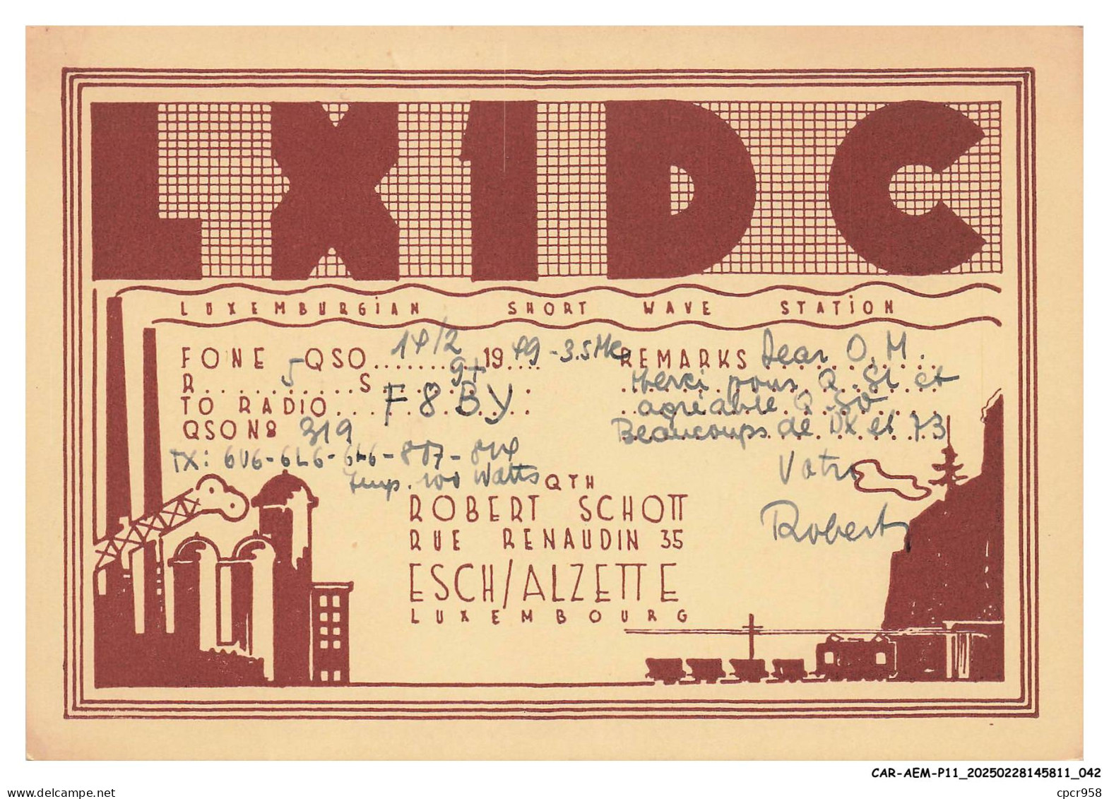 CAR-AEMP11-0590-LUXEMBOURG - ESCH-ALZETTE - 1949 - Radio - . radio CARTE QCL