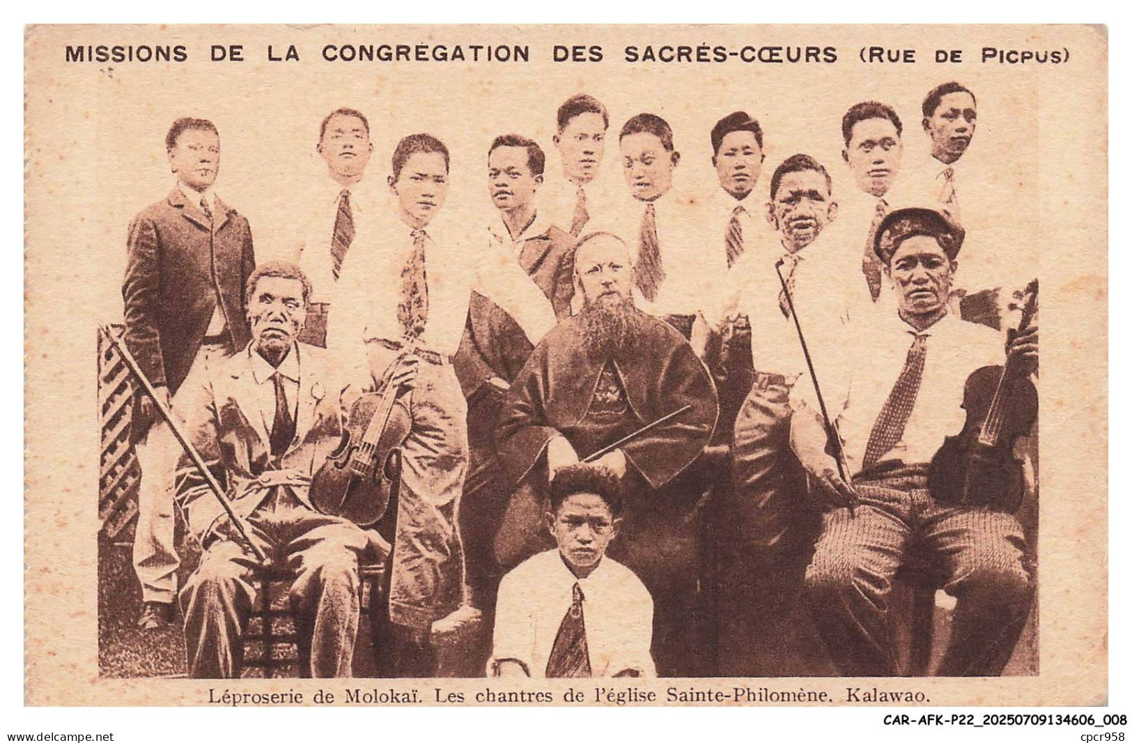 CAR-AFKP22-1122-MADAGASCAR - Leprosie de molokai les chantres de l'eglise sainte-philomene kalawao