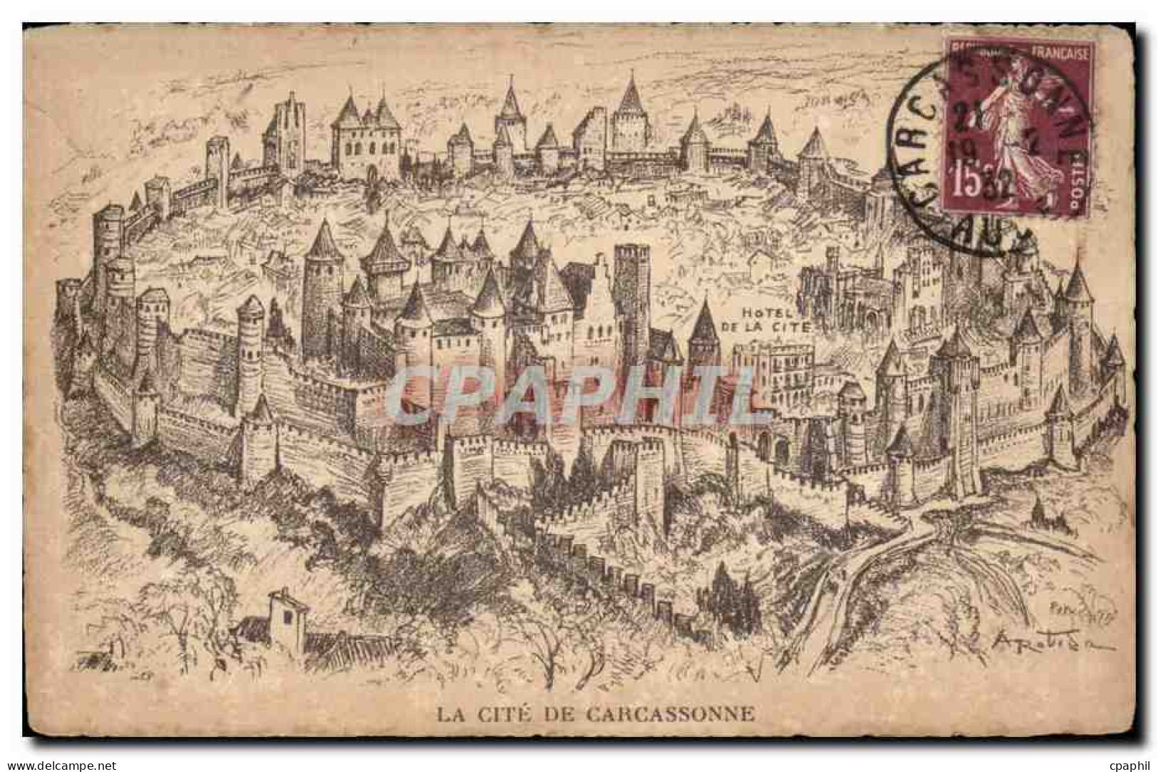 Carcassonne - La Cite - Illustration - CPA