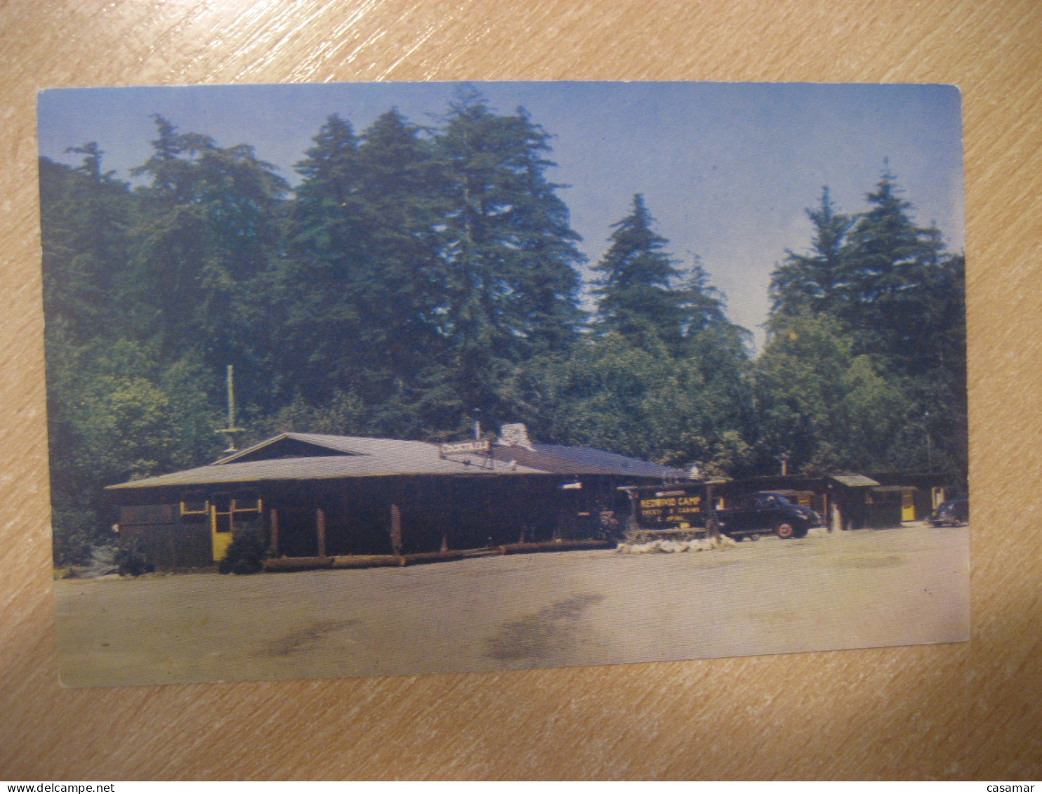 CARMEL Carmel-by-the-Sea California Redwood Lodge Camp Big Sur 27 miles Highway 1 postcard USA