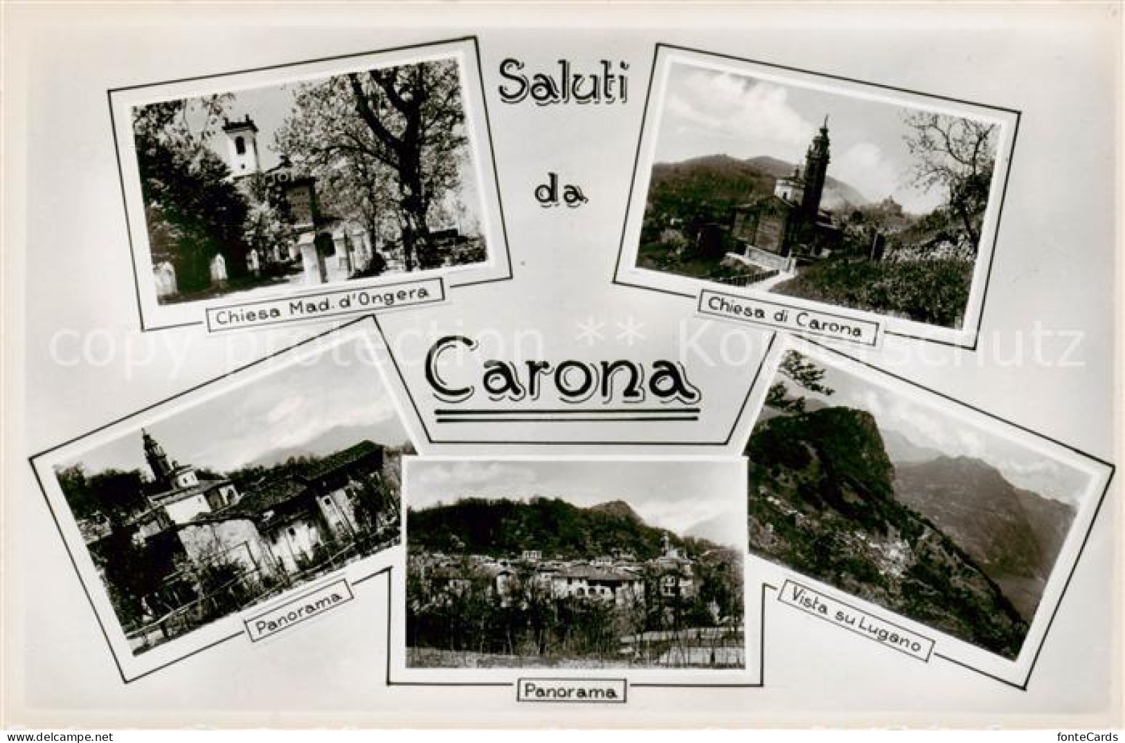 Carona Lago di Lugano TI Chiesa Mad. d Ongera - Chiesa di Carona - Vista su Luga