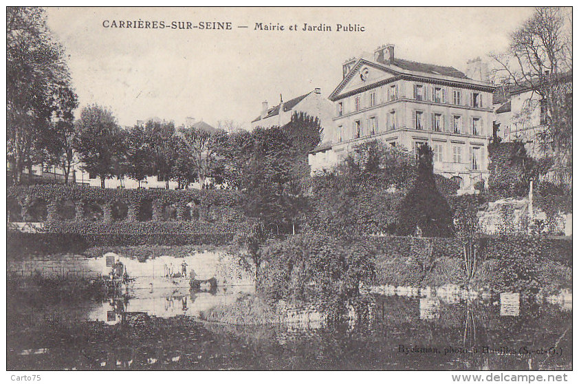 Carrières sur Seine 78 -  Mairie et Jardin Public - 1910