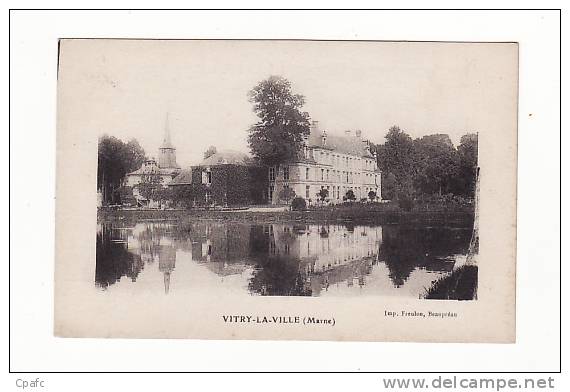carte 1920 VITRY LA VILLE (église,chateau)
