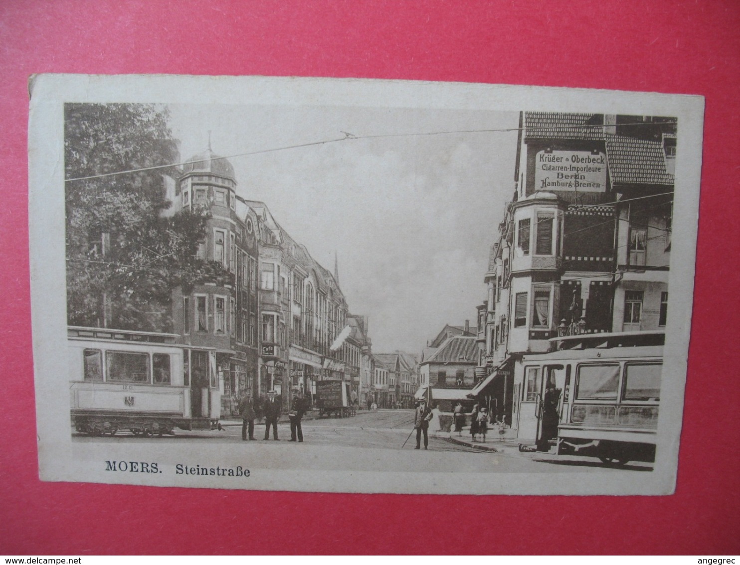 Carte    Allemagne  Moers    Steinstrase    1921    Centre Ville  trame