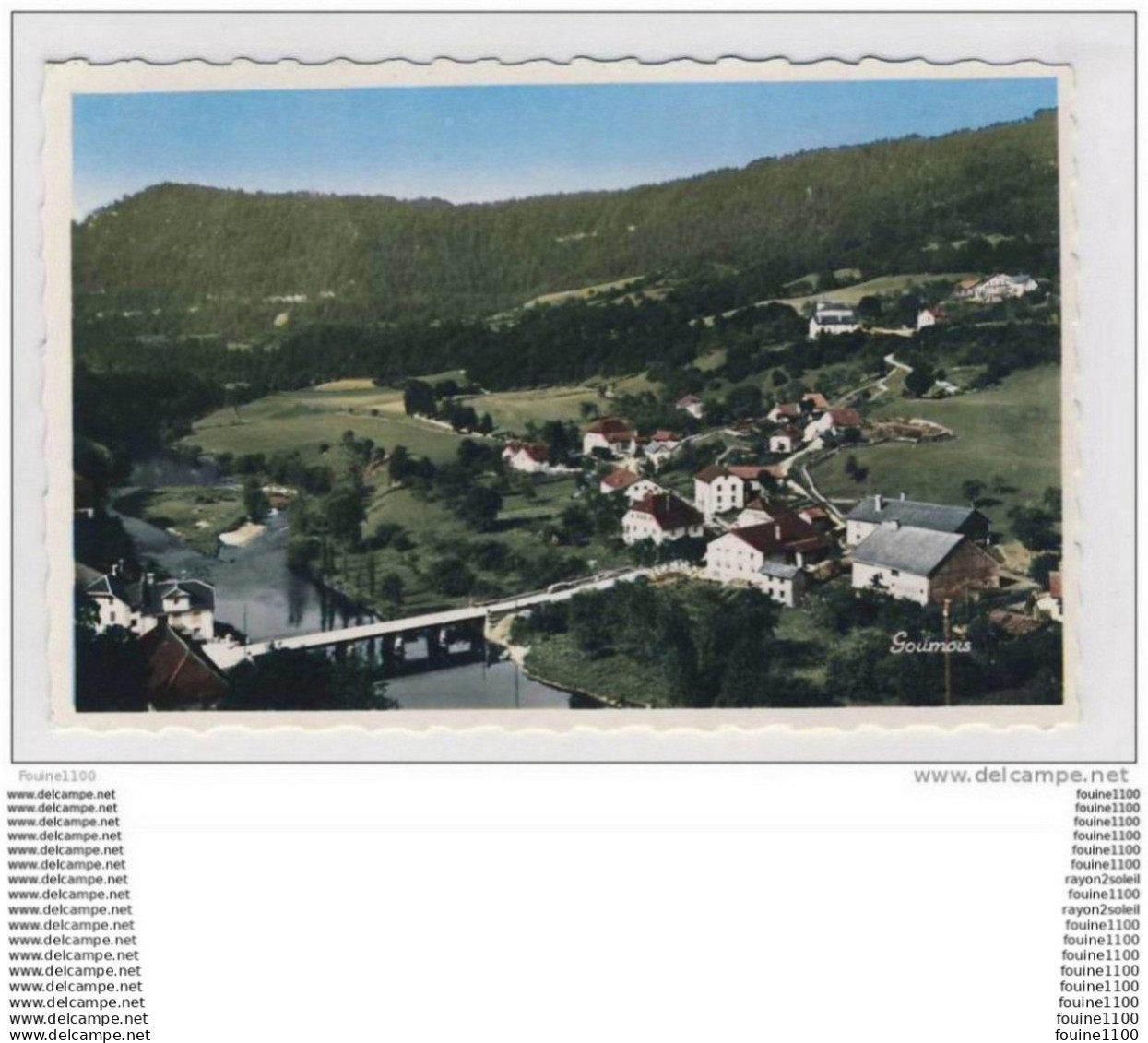 carte de goumois ( format 14 x 9,5 cm ) ( recto verso )