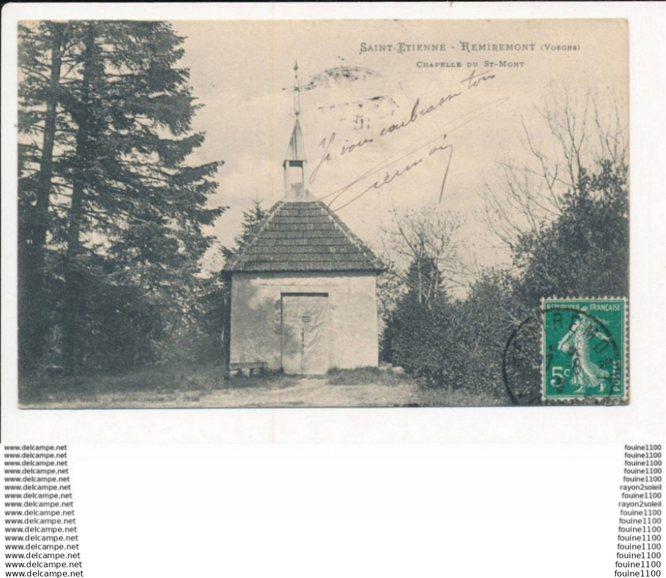 carte de SAINT ETIENNE REMIREMONT chapelle du saint mont ( recto verso )