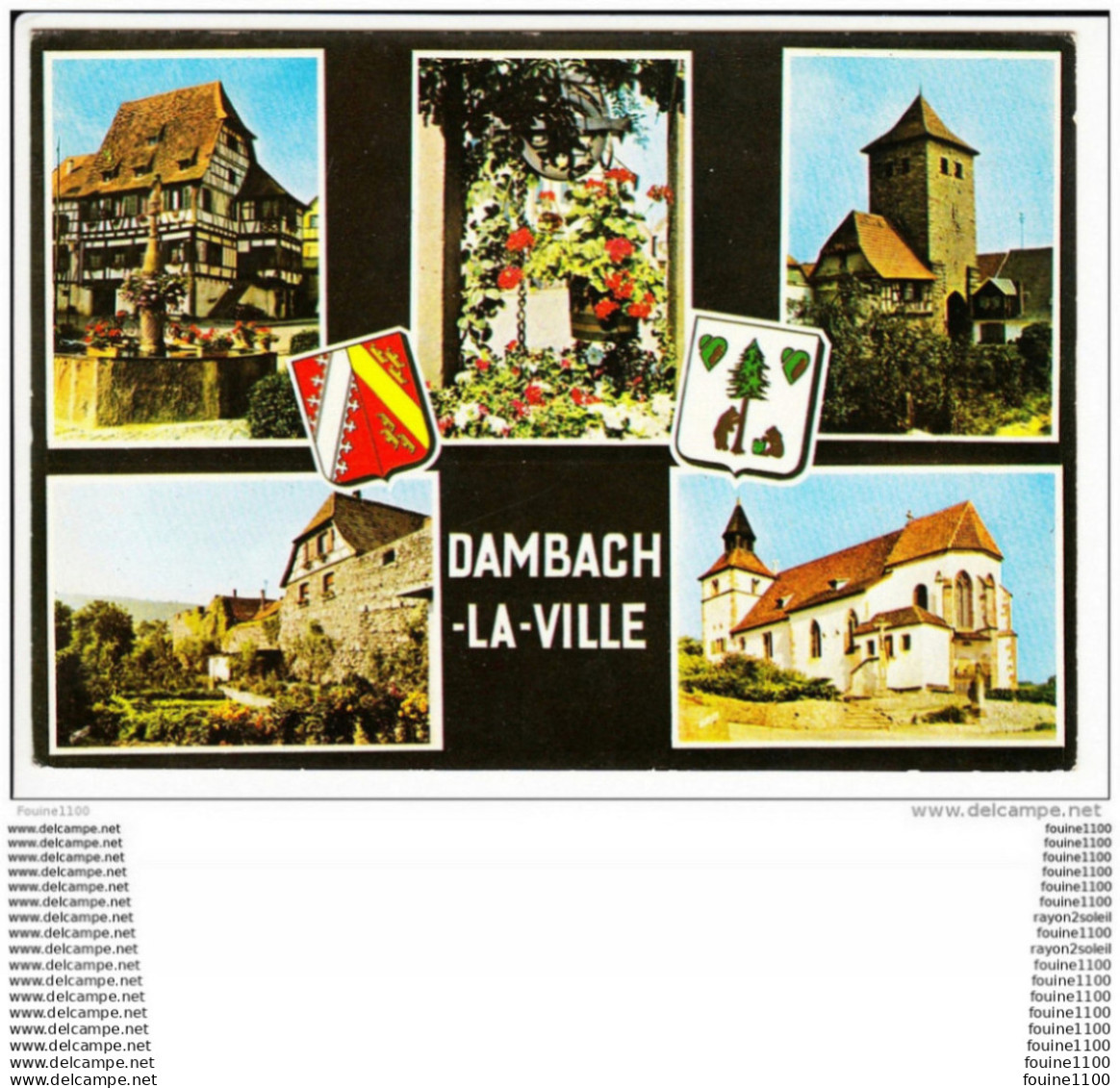 carte  ( format 15 x 10,5 cm )  DAMBACH LA VILLE  ( recto verso )