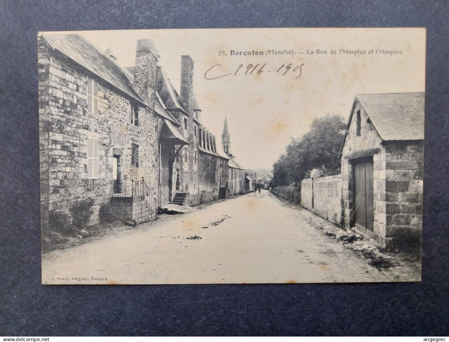 Carte France Barenton (Manche)  La rue de l'Hospice et Hospice
