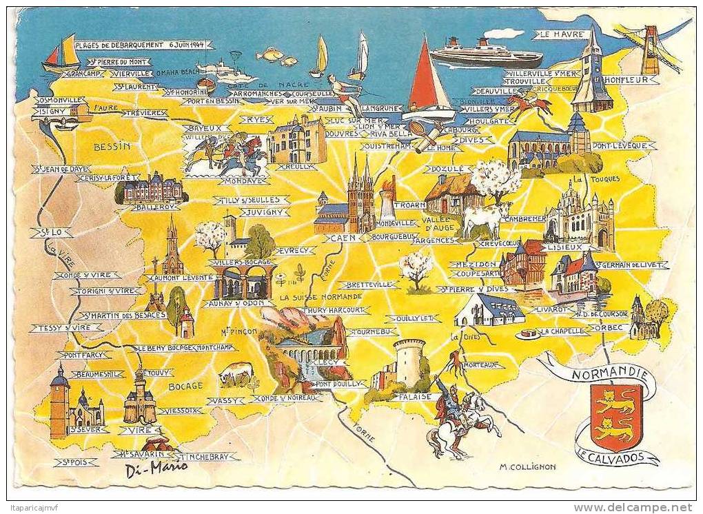 carte  géographique : normandie( argentan,vire,falaise,caen,bayeux,le havre,rouen,deauville,...)
