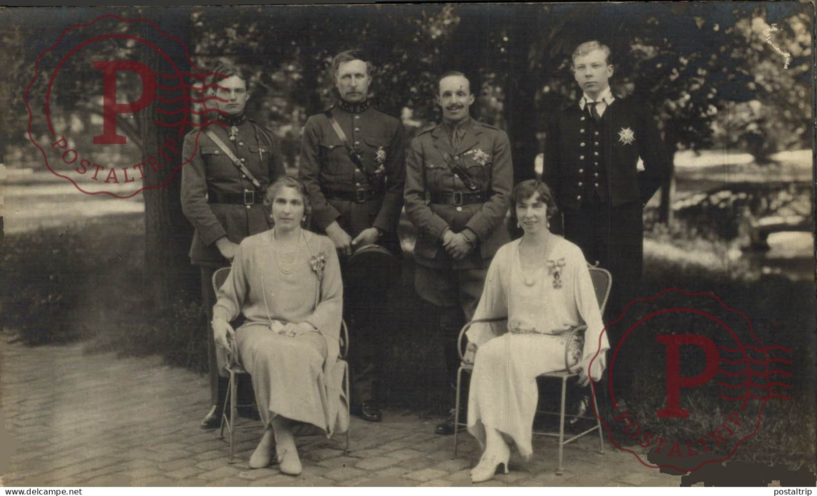 carte photo  1923 Victoria Eugenie España españa koningin Elisabeth prins leopold Albert 1  bruxelles roi