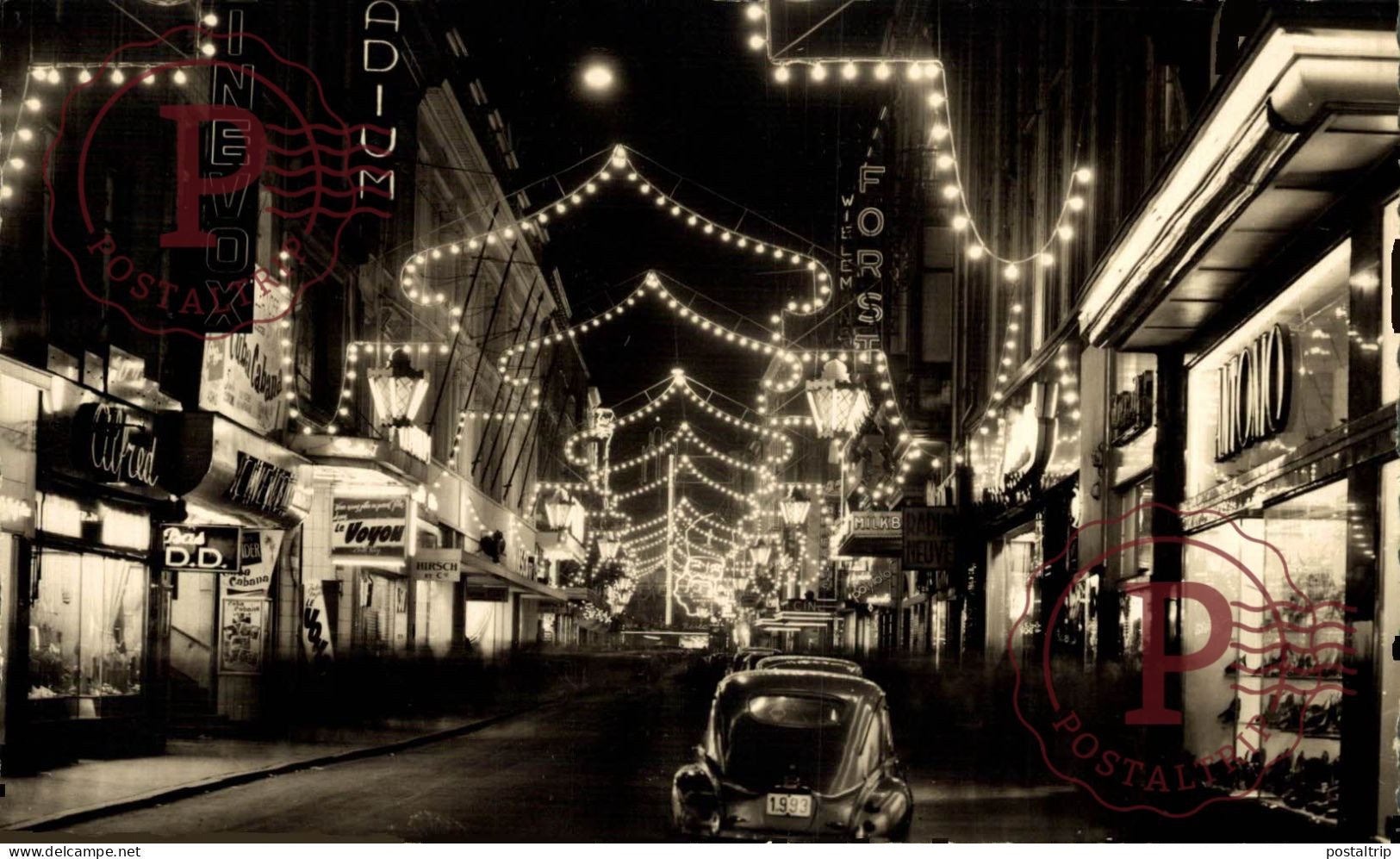 CARTE PHOTO Les Féeries lumineuses de Bruxelles - rue neuvE BRUSSEL BRUXELLES belgique