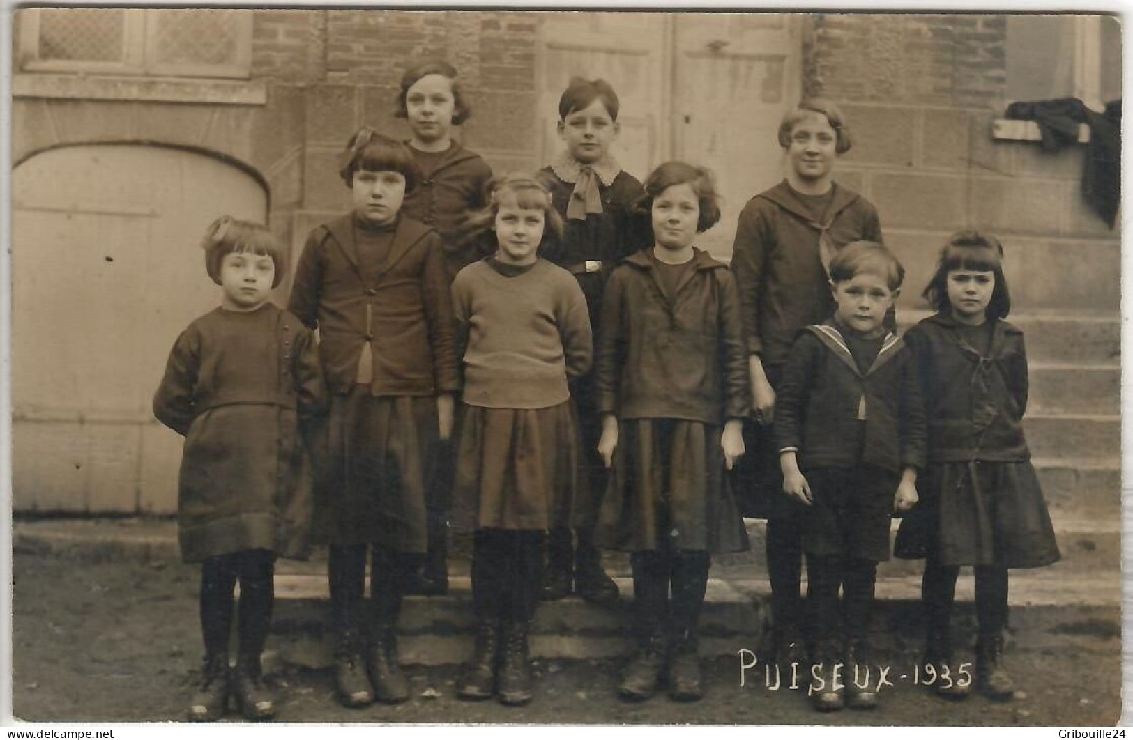 CARTE PHOTO  PUISEUX   ENFANTS   1935