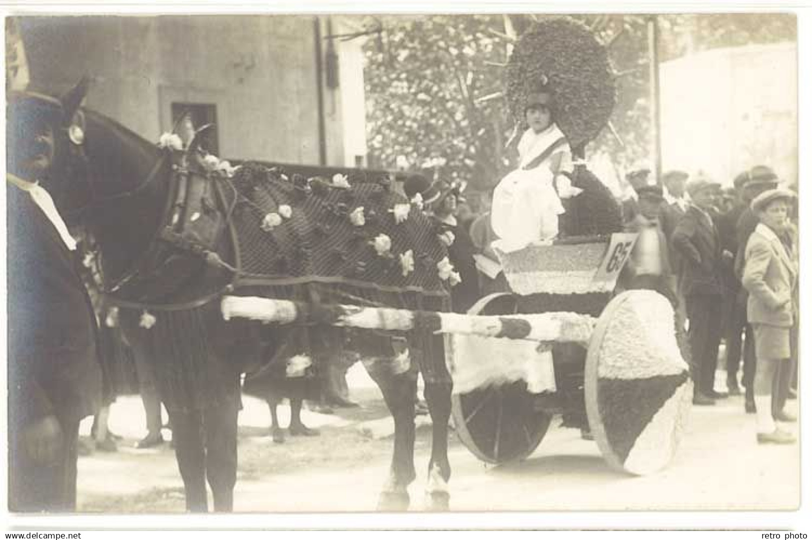 Carte-Photo Robion - Corso, charrette attelée