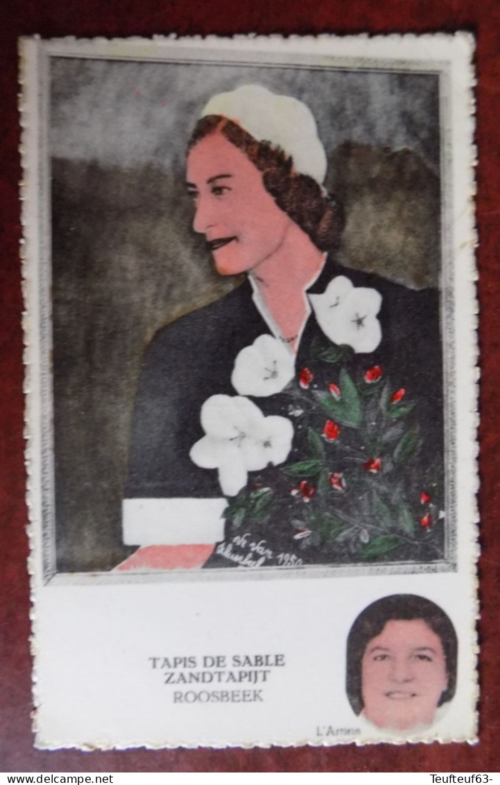 Carte photo Roosbeek ( Boutersem )  : tapis de sable / zandtapijt - Tentoonstelling Zandtapijten Wwe Van Schuerbeek