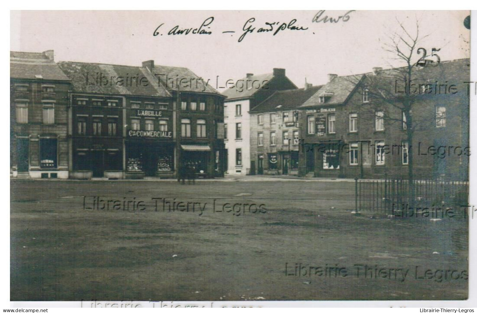 carte photo Sambreville Auvelais grand Place  CPA