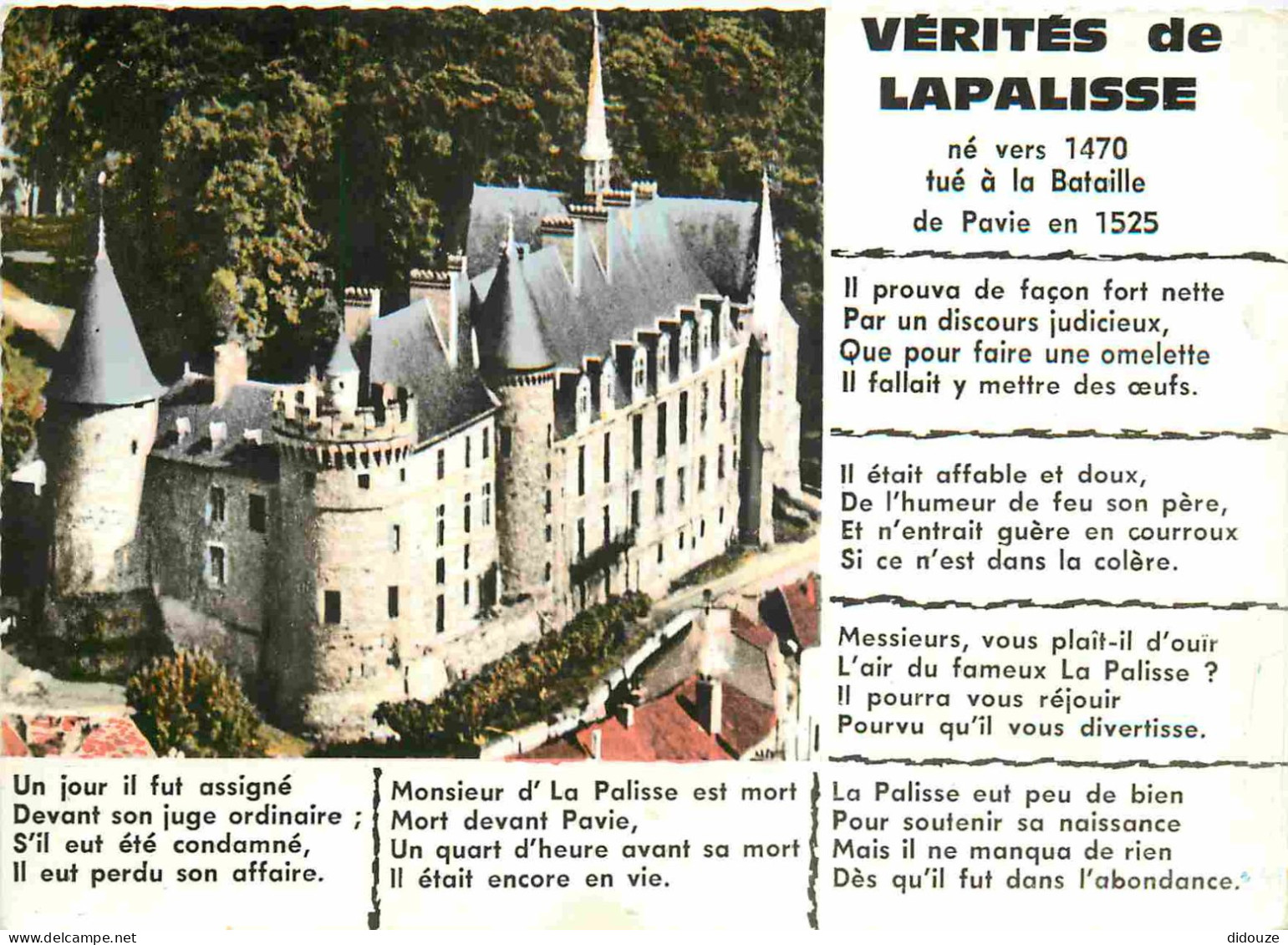 Carte Postale - 03 - Lapalisse - Château de Lapalisse - Vérité de Lapalisse  - Mention Photographie Véritable - Carte de