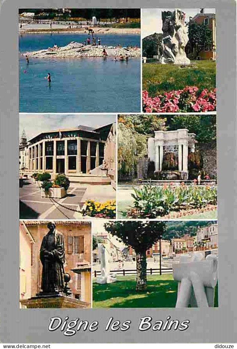 Carte Postale - 04 - Digne les Bains - Multivues - Statue - Flamme Postale de Digne les Bains - CPM - Voir Scans Recto-V
