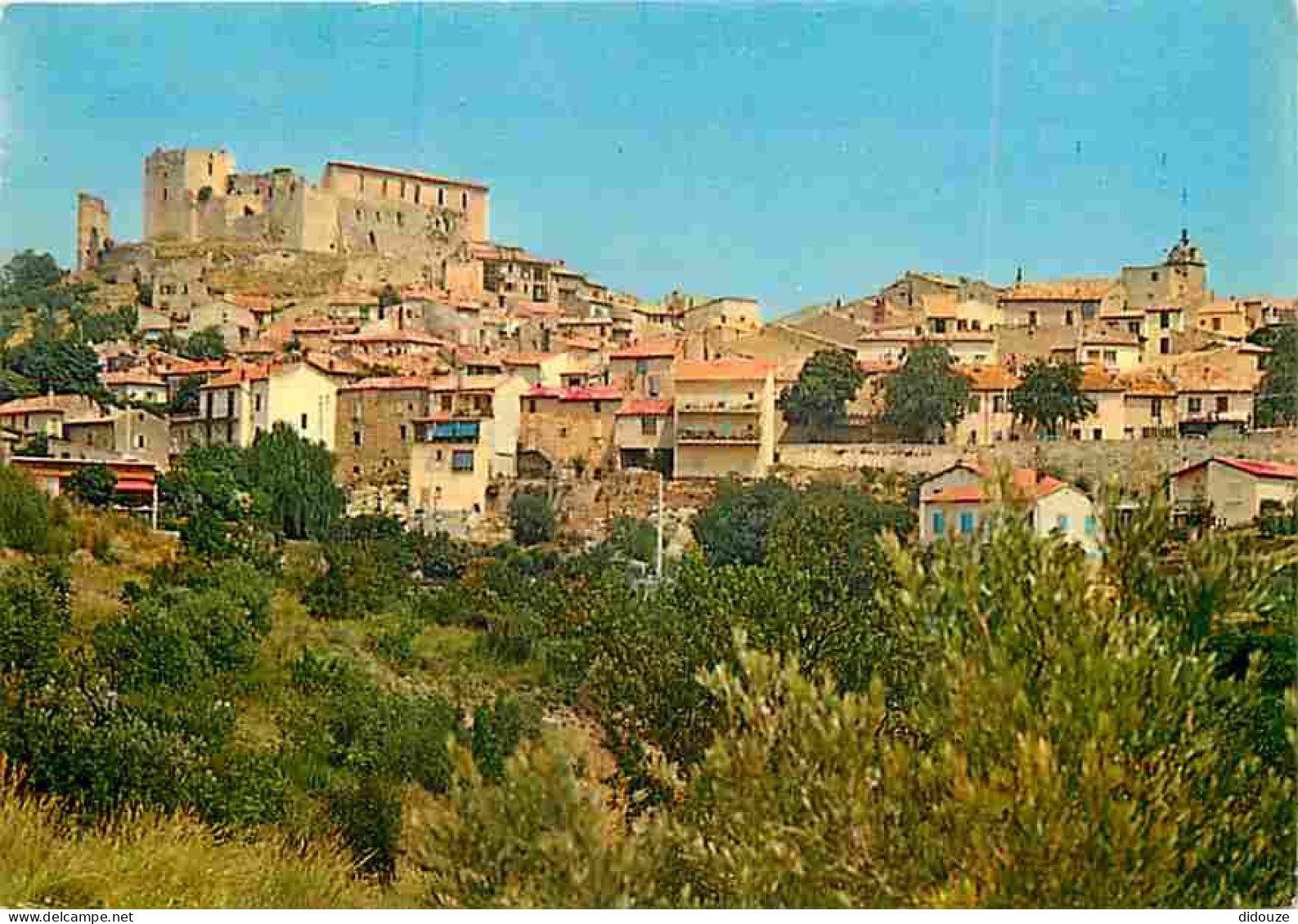 Carte Postale - 04 - Gréoux les Bains - Vue sur la Ville et le Château - Flamme Postale de Gréoux les Bains - CPM - Voir