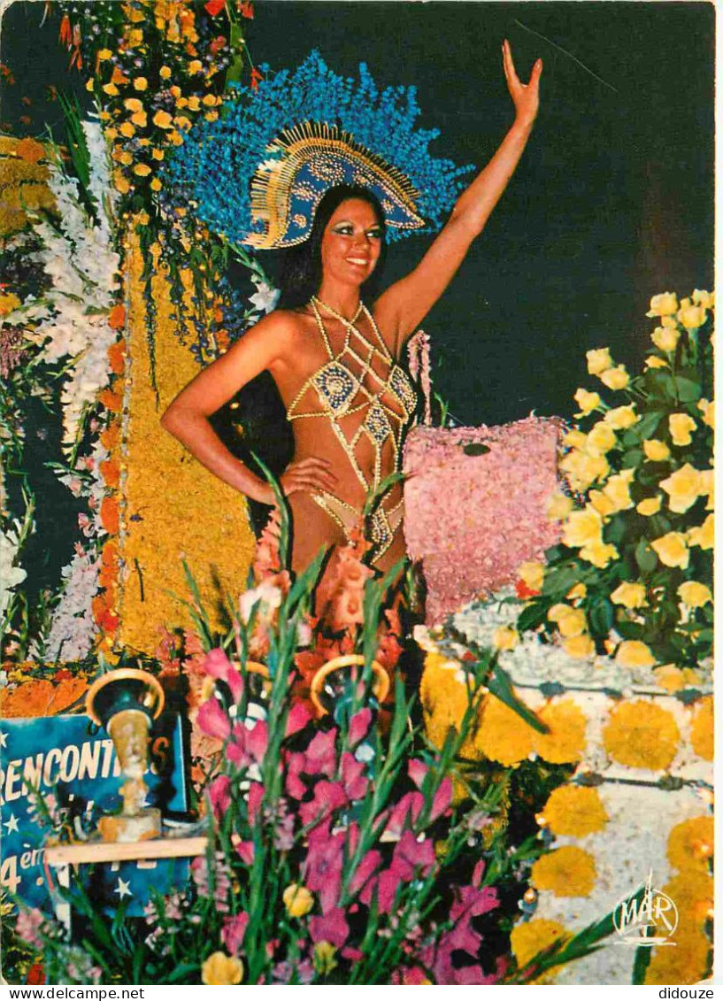Carte Postale - 06 - Nice - Carnaval de Nice - Bataille de fleurs - La nuit scintillante - Femmes - CPM - Voir Scans Rec