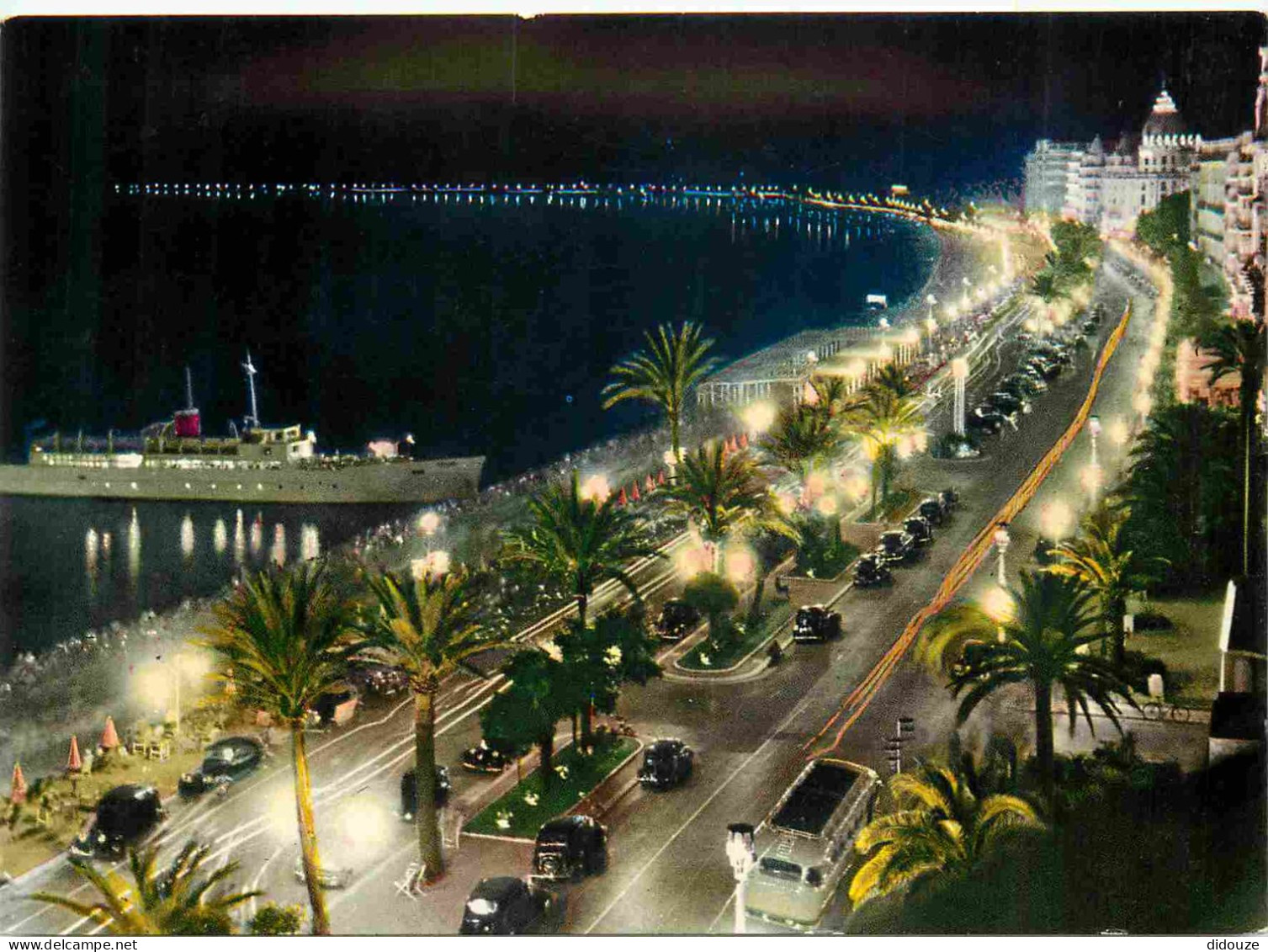Carte Postale - 06 - Nice - Nice la nuit - la promenade des anglais - Automobiles - CPM - Voir Scans Recto-Verso